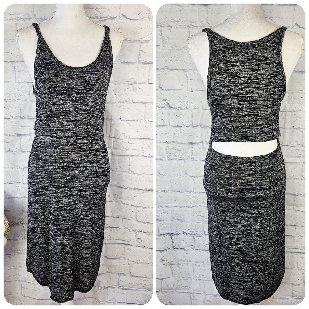 Wilfred Free Aritzia Size M Yasmin Gray Sleeveless Cutout Back Knit Tank Dress